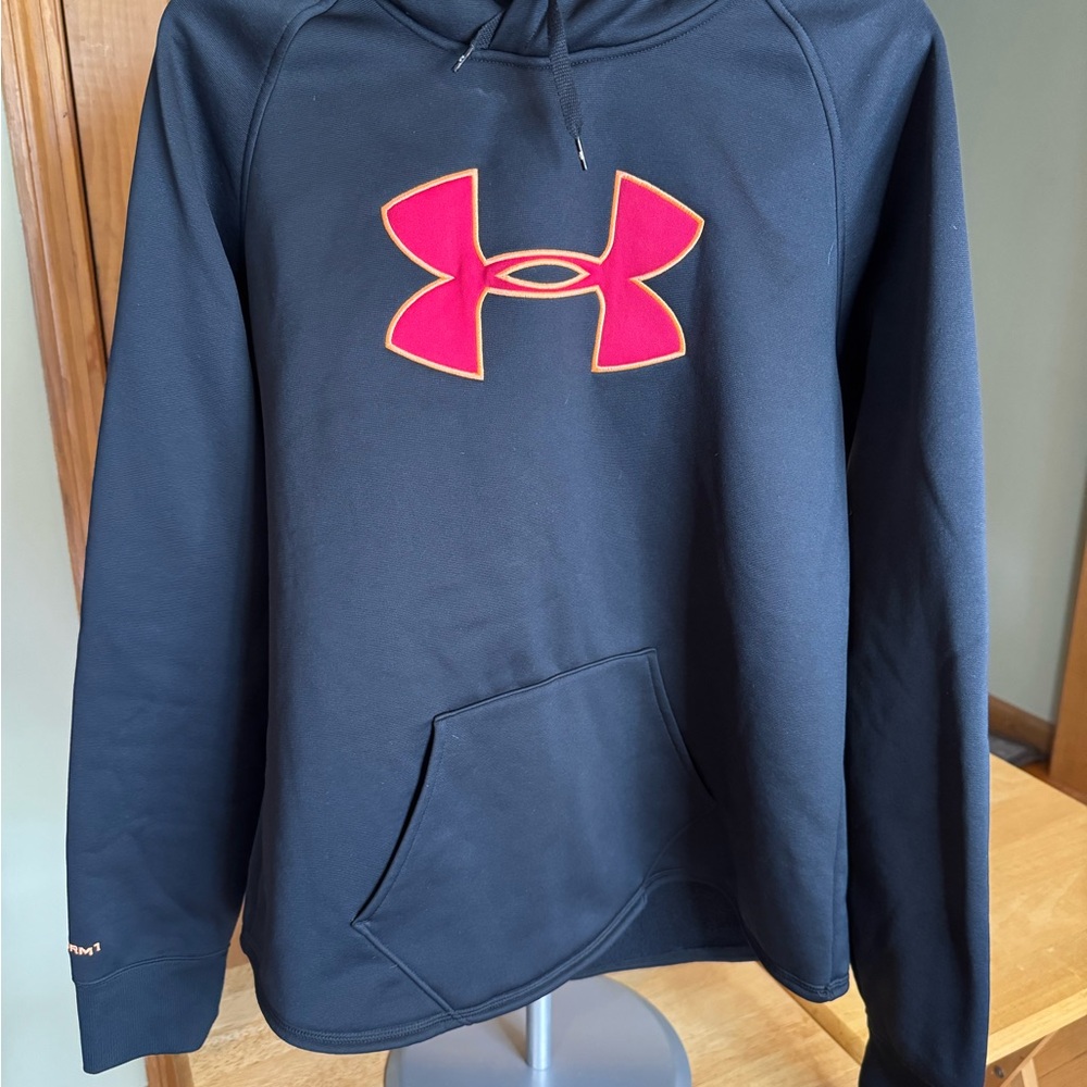 Under Armour Black Hoodie with Red Logo